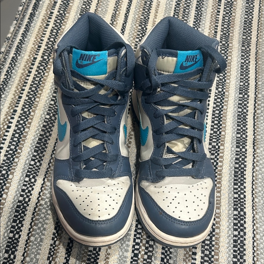 Nike Blue and Gray High-Top Sneakers